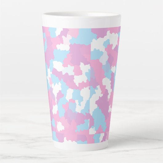 Tasse Latte Pastel Camouflage Motif d'art Abstrait (Devant)