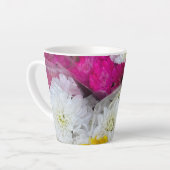 Tasse Latte Pastel Floral Rose, Jaune & Blanc Chrysanthème (Angle gauche)