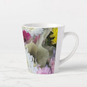 Tasse Latte Pastel Floral Rose, Jaune & Blanc Chrysanthème (Droite)