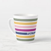 Tasse Latte Pastel moderne PSALM chrétien rayé 46:10 (Angle gauche)