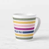Tasse Latte Pastel moderne PSALM chrétien rayé 46:10 (Angle droit)