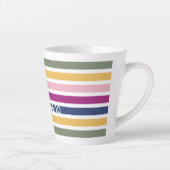 Tasse Latte Pastel moderne PSALM chrétien rayé 46:10 (Droite)