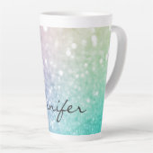 Tasse Latte Pastel Parties scintillant Bokeh ContexteGlam Eleg (Angle droit)