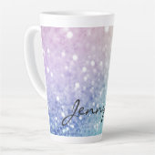 Tasse Latte Pastel Parties scintillant Bokeh ContexteGlam Eleg (Angle gauche)