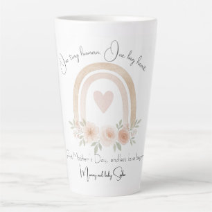 Tasse Latte Pastel personnalisé Arc-en-ciel   Fête des mères -