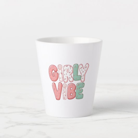 Tasse Latte Pastel Pink and Teal Girly Aesthetic (Devant)