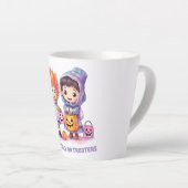 Tasse Latte Pastel Trick ou Traitements (Angle droit)