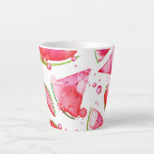 Tasse Latte Pastèque à l'aquarelle 1 (Devant)