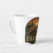 Tasse Latte Patch brodé extérieur Build More Beaver (Angle gauche)