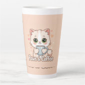 Tasse Latte Pâtes, Coeurs et Café Chaud : Le Kawaii Kitty's (Devant)