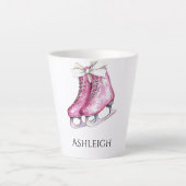 Tasse Latte Patinage sur glace rose, Noël (Devant)