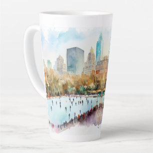 Tasse Latte Patinoire Central Park New York