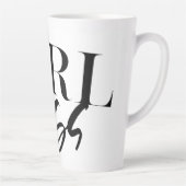 Tasse Latte Patron | Texte noir moderne | (Droite)