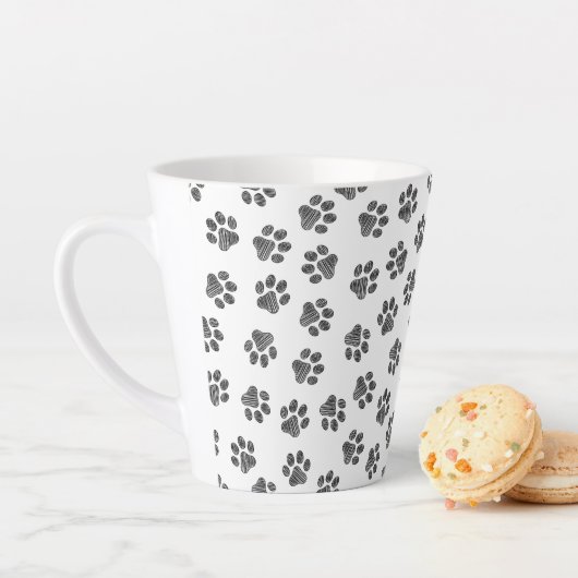 Tasse Latte Patrouilles de Doodle, Paws de Chien, Paws Noirs (En situation)