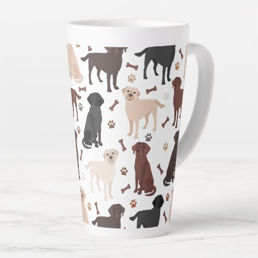 Tasse Latte Patrouilles et os du Labrador Retriever (Angle droit)