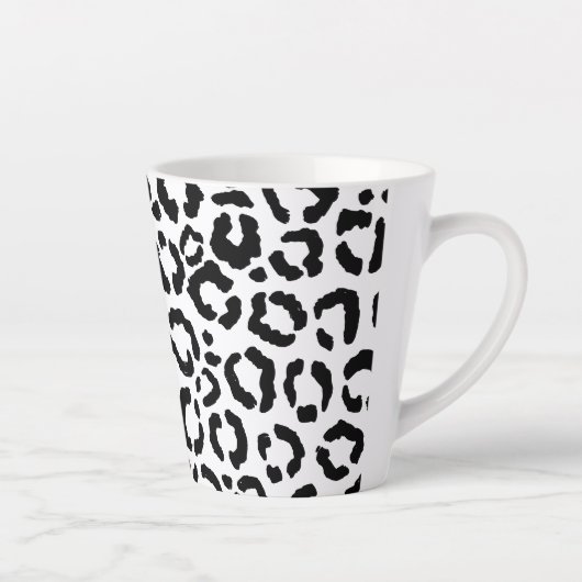 Tasse Latte Patteries du Black White Leopard animal (Droite)