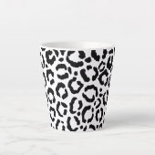 Tasse Latte Patteries du Black White Leopard animal (Devant)