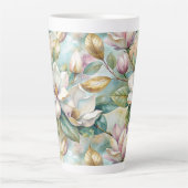 Tasse Latte Pattern Elegant Magnolias (Devant)