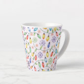 Tasse Latte Pattern Retro Christmas Lights (Angle droit)