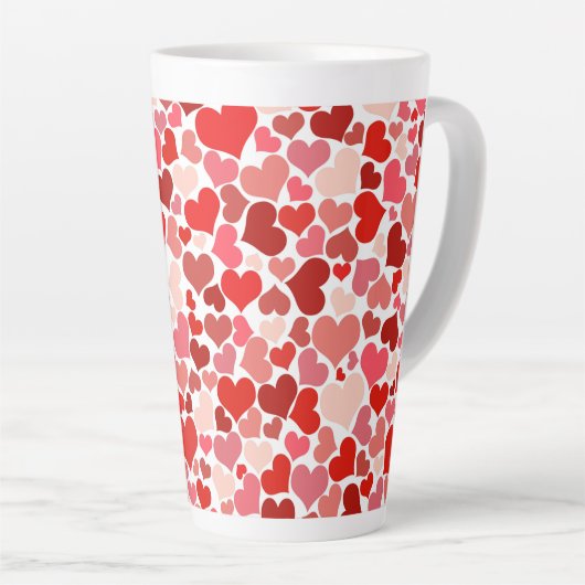 Tasse Latte Patterns de Valentine (Angle droit)
