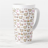Tasse Latte Patters de Cute Watercolor Farm Barn Animals (Angle droit)