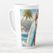 Tasse Latte Pause du point d'action fille (Angle gauche)