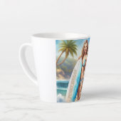 Tasse Latte Pause du point d'action fille (Angle gauche)