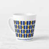 Tasse Latte Pavillon de la Barbade patriotique (Angle gauche)