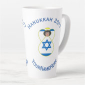 Tasse Latte Pavillon Hanoukka Angel israélien Personnalisé Gra (Angle droit)