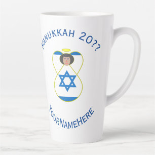 Tasse Latte Pavillon Hanoukka Angel israélien Personnalisé Gra
