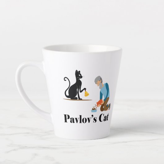 Tasse Latte Pavlov's Cat Funny Psychology (Gauche)