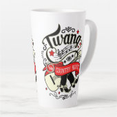 Tasse Latte Pays Twang rouge/noir ID464 (Angle droit)