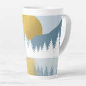 Tasse Latte Paysage Abstrait Soleil d'hiver d'or (Angle droit)