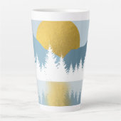 Tasse Latte Paysage Abstrait Soleil d'hiver d'or (Devant)