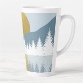Tasse Latte Paysage Abstrait Soleil d'hiver d'or (Droite)