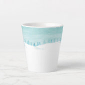 Tasse Latte Paysage De Forêt D'Hiver Neige Avec Des Épinettes (Devant)