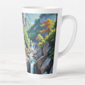 Tasse Latte Paysage de la cascade de Serene Mountain (Droite)