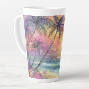 Tasse Latte Paysage de plage tropical de rêve