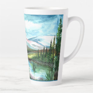 Tasse Latte Paysage de printemps tiré à la main - 24531