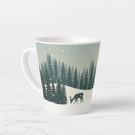 Tasse Latte Paysage d'hiver de Noël (Angle gauche)