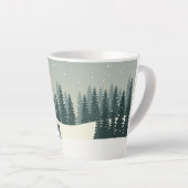 Tasse Latte Paysage d'hiver de Noël (Angle droit)