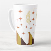 Tasse Latte Paysage géométrique du milieu du siècle (Angle gauche)