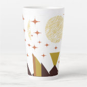 Tasse Latte Paysage géométrique du milieu du siècle (Devant)