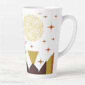 Tasse Latte Paysage géométrique du milieu du siècle (Droite)