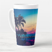 Tasse Latte Paysage naturel avec piscine Palmiers (Angle gauche)