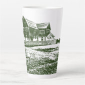 Tasse Latte Paysage rural maison de ferme de style coupe (Devant)