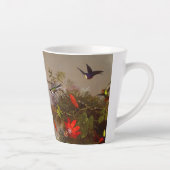 Tasse Latte Paysage tropical avec dix colibris (Droite)