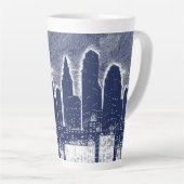 Tasse Latte Paysage urbain de Big City Night Lights (Angle droit)