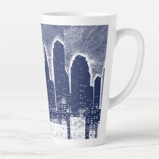 Tasse Latte Paysage urbain de Big City Night Lights (Droite)