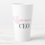 Tasse Latte PDG de minima millionnaire moderne | Rose Et Noir (Devant)